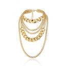 Jewelry Exaggerated Punk Choker Multi-layer Thick Curb Chain Pendant Necklace