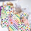 Easter Paper Bag 24 Sets Wrapped Treat Bag with Stickers Clips 10m Ropes