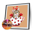 5D DIY Diamond Painting Lovely Cup Cat Cross Stitch Embroidery Mosaic Kits