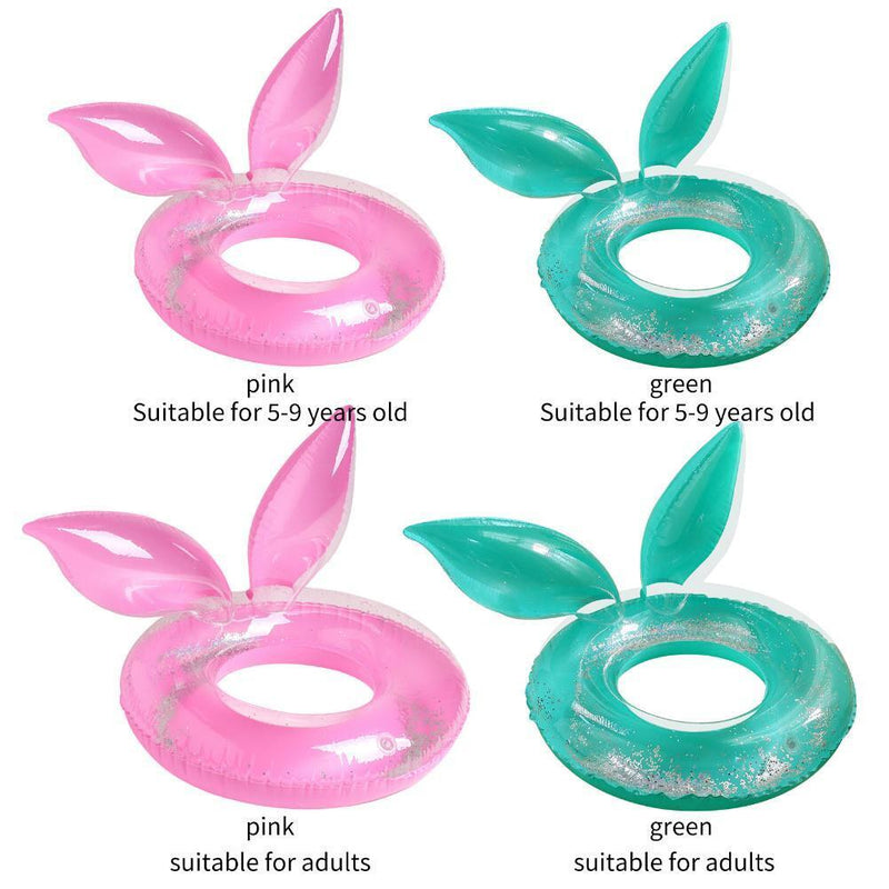 Kids Swimming Ring Cute Rabbit Ears Modeling Reusable Thickening Ring (C)