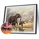 Diamond Painting Elephant Mom and Son Full Round Drill DIY Picture Home Decor