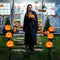2 Pack Solar Powered Jack-O-Lantern Gar Halloween Decorations Outdoor~