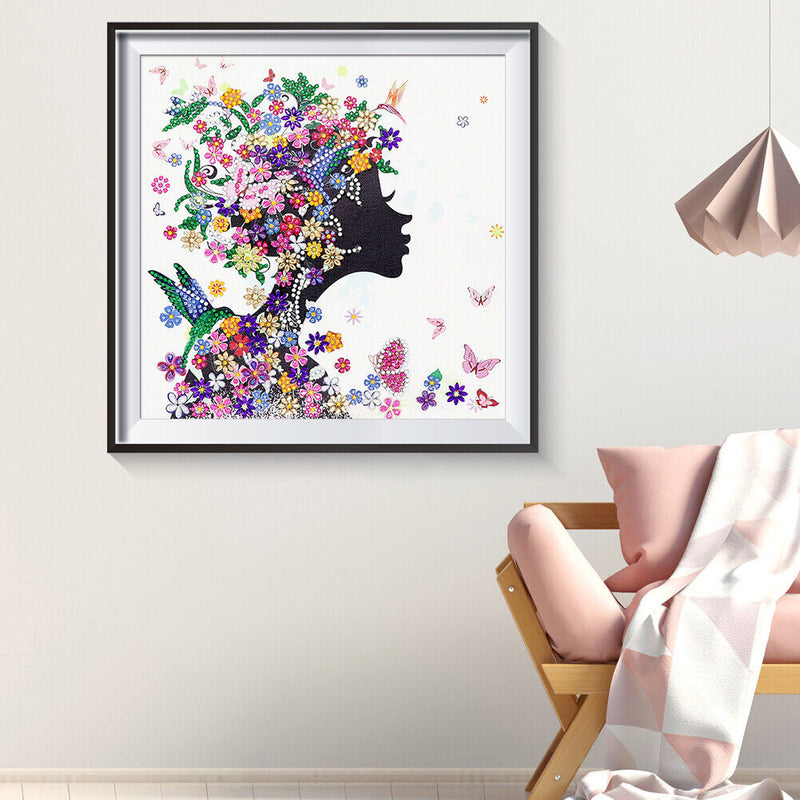 5D DIY Special Shaped Diamond Painting Girl Cross Stitch Mosaic Craft Kit