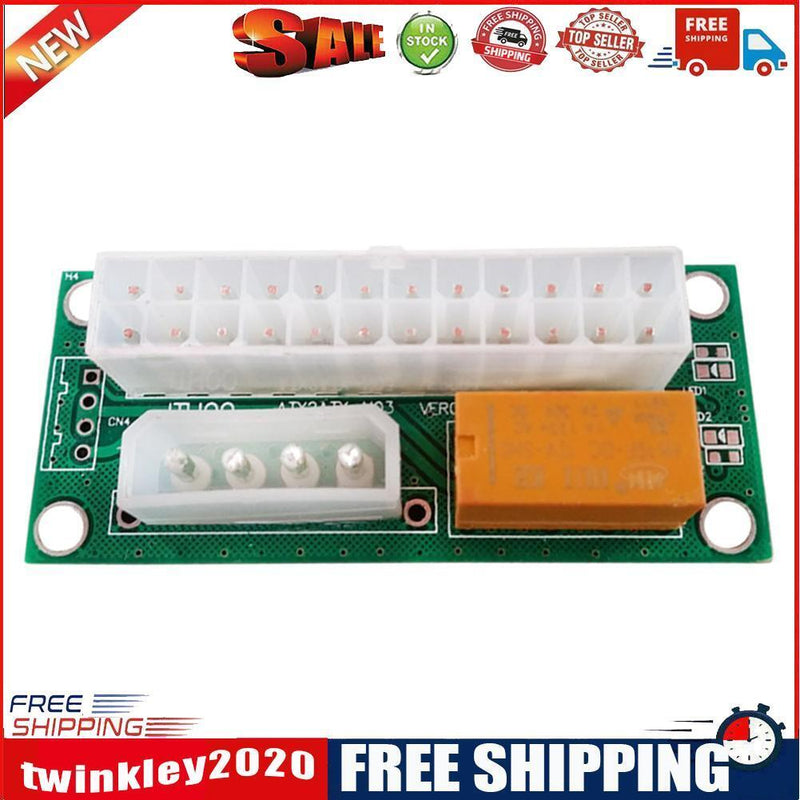 24 Pin to 4 Pin Power Supply Dual Cable Synchronous Starter Extender Card