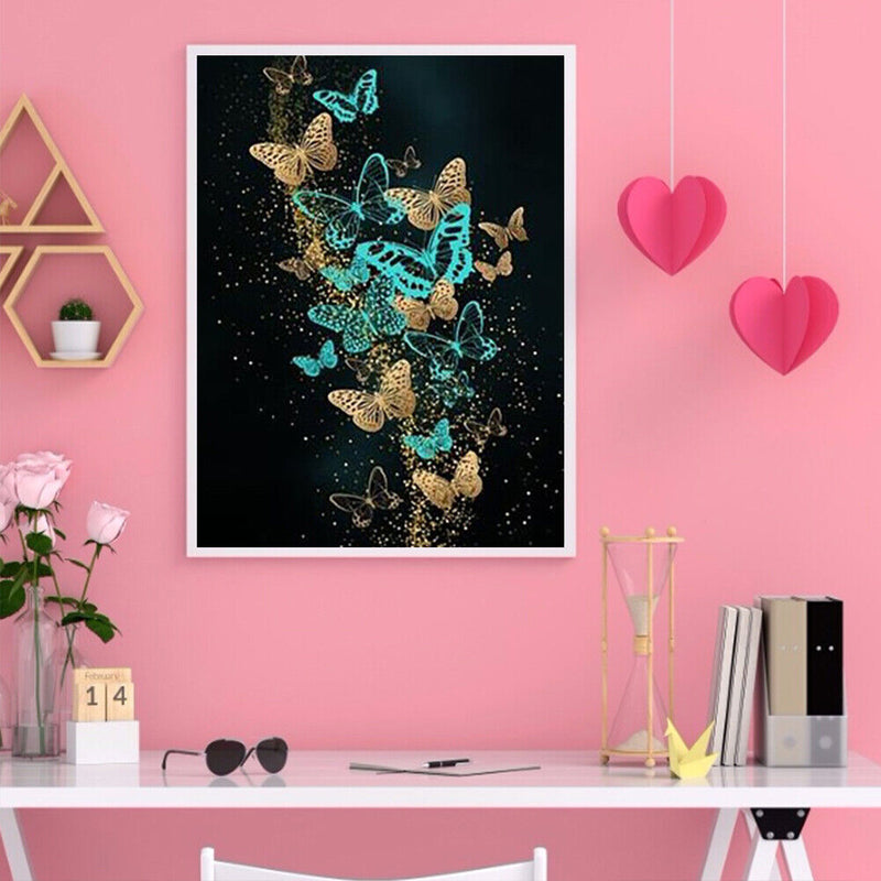 DIY Oil Paint By Numbers Butterfly Frameless Picture Craft Kit for Living R