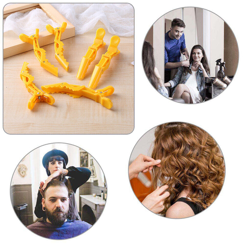 6pcs Alligator Hair Clip Grip Clamps Women Girls Styling Hairpin (Yellow) Newly