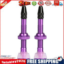2pcs 40mm MTB Road Bike Extender Valves Tubeless Presta Valve Core (Purple)