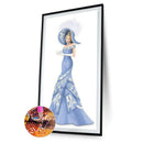 Diamond Painting Full Round Drill Lady in Dress Rhinestone Modern Handmade Cr