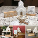 Easter Wooden Nativity Set Resurrection Scenes Wooden Decors Cross Home Ornament