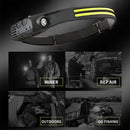 COB LED Headlamp Sensor Headlight Flashlight USB Outdoor Camping Head Lamp