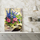 Painting By Numbers DIY Flower Bouquet Hand Painted Canvas Oil Art Picture Kit