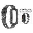 TPU Transparent Strap for HUAWEI HONOR Band 6 Soft Wristband Belt (Black) Newly