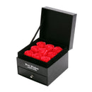 Xmas Eternal Preserved Rose with Projection Necklace Handmade Flower Gift Box