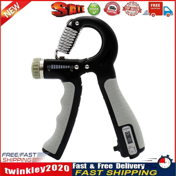 R-Shape Spring Hand Gripper Fitness Countable Hand Strength Grip (Gray) Newly