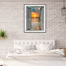 Handmade Full Square Drill 5D Door Sunset Drawing Kit DIY Diamond Painting Craft