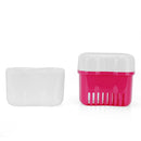 Denture Box Bathroom Travel Denture Cup False Tooth Cleaning Container (C) Newly