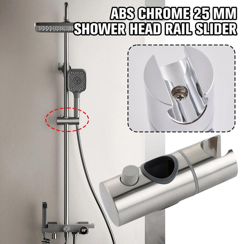 25mm Shower Head Holder Rail Slider Bracket Kit Tool Chrome Adjustable Bathroom: