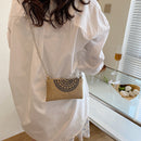 Fashion Weave Knit Handbags Women Chain Crossbody Phone Purse (Semicircle)