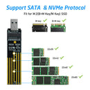 M.2 NVMe SSD to USB 3.1 Adapter Enclosure for NVME PCIE NGFF SATA M/B Key SSD