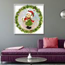 Christmas Girl Elk 5D DIY Full Round Diamond Painting Rhinestones Mosaic Craf