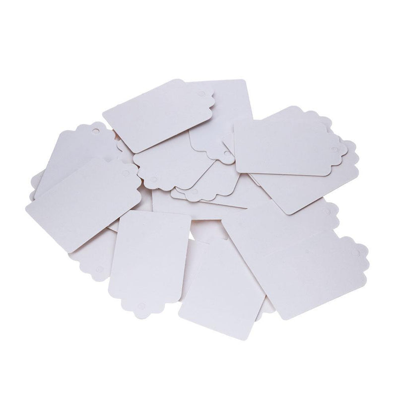 100pcs Blank Label Cards Kraft Paper Wedding Gifts DIY Hanging Tag(White) Newly