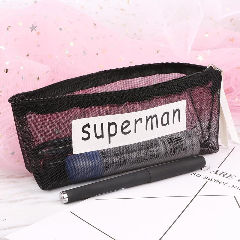 Letters Student Large Capacity Pencil Bag Stationery Storage Case (superman