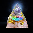 Orgonite Pyramid Amethyst Peridot Healing Crystal Energy Orgone Crafts (A) Newly