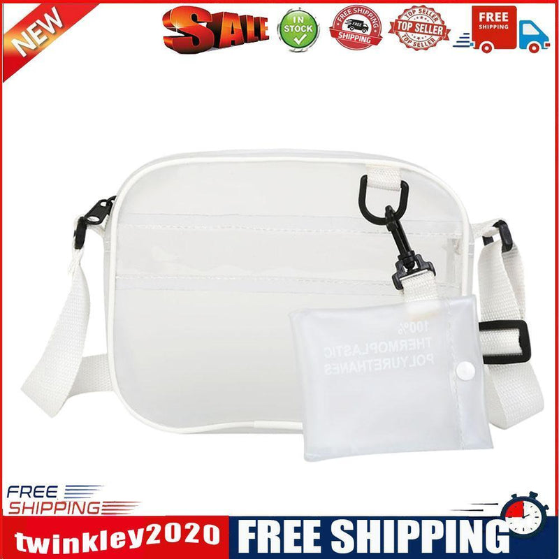 Women PVC Jelly Transparent Mini Shoulder Bag Girl Zipper Messenger Handbag