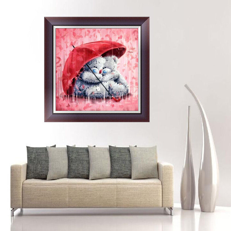 DIY 5D Diamond Embroidery Painting Umbrella Bear Cross Stitch Craft Decor Newly
