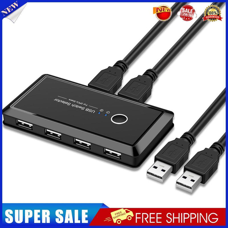 2x4 USB 2.0 Switcher 2 PCs Sharing 4 USB Devices for Keyboard Mouse Printer