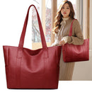 PU Leather Shoulder Handbag Solid Large Capacity Women Handbag Top-handle Bags