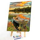 Painting By Numbers DIY Boat Grove Hand Painted Canvas Oil Art Picture Craft Kit