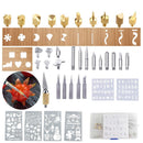 Pyrography Marking Wood Burning Pen Tips Kit Stencil Soldering Iron Head Set