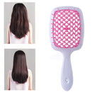 Wide Teeth Air Cushion Comb Scalp Massage Salon Hair Brush (White Pink) Newly