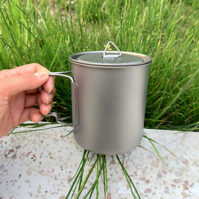750ml Lightweight Camping Mug Travel Wild Survival Cooking Cookware Titaniu
