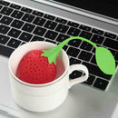 Strawberry Shape Silicone Leaf Loose Tea Infuser Filter Ball Strainer G5N2