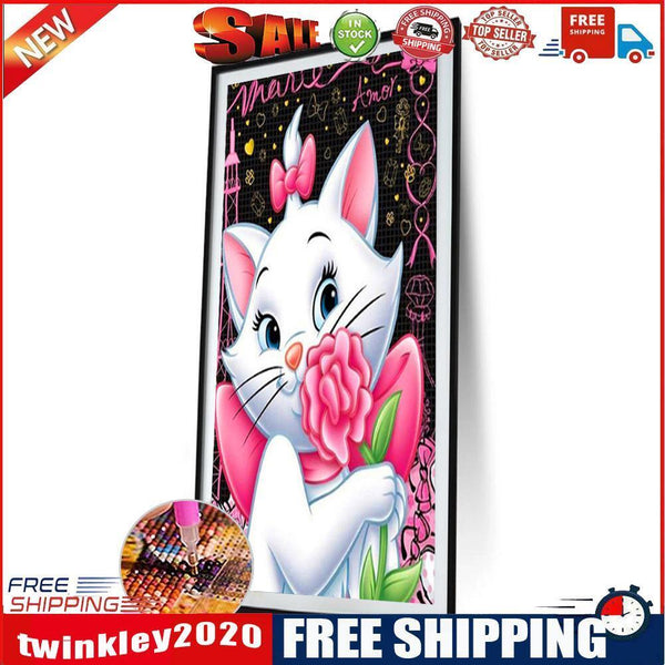 5D DIY Full Drill Diamond Painting Cute Cat Cross Stitch Embroidery Mosaic