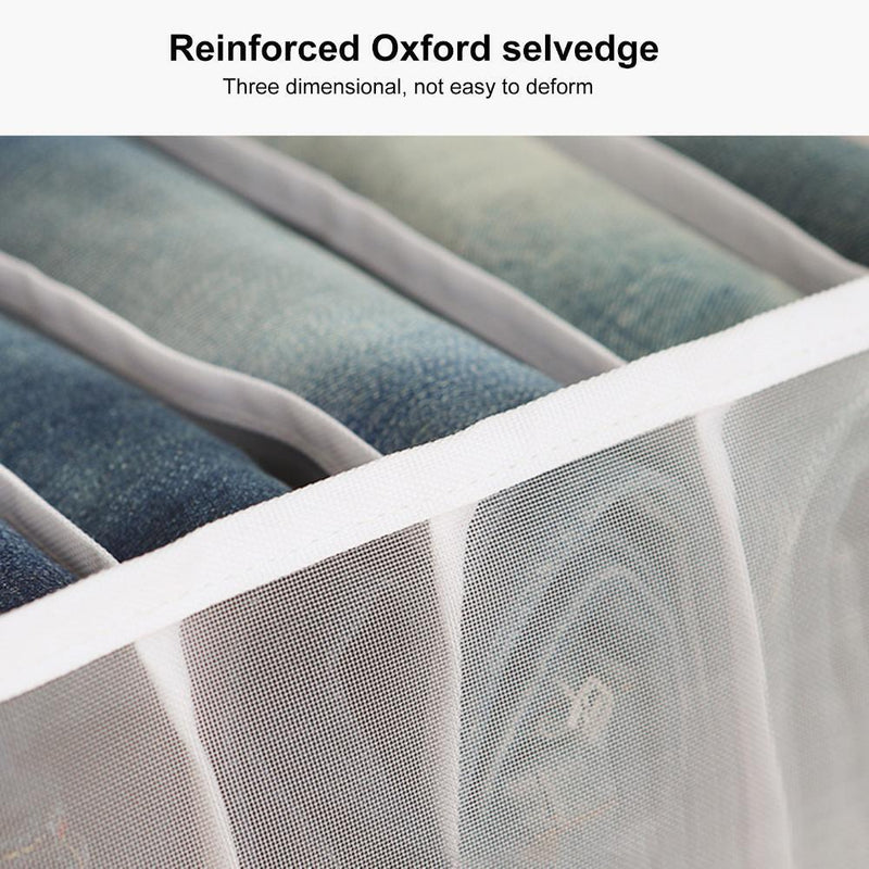 3pcs Cloth Drawer Organizer Cabinet Closet Divider for Jeans (7 Cell White)