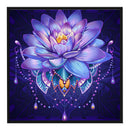 11CT Full Embroidery DIY Purple Lotus Stamped Cross Stitch Art Needlework K