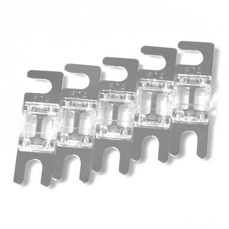 5pcs Nickel Plated Car Audio 32V AFS Mini ANL Fuses Auto Stud Fuses (80A) Newly
