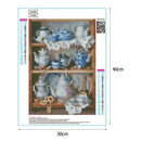 5D DIY Full Drill Diamond Painting Tea Set Cross Stitch Embroidery Round Rhinest