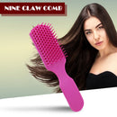 Nine Claw Comb Scalp Massage Brush Anti-static Hair Styling Comb (Rose)
