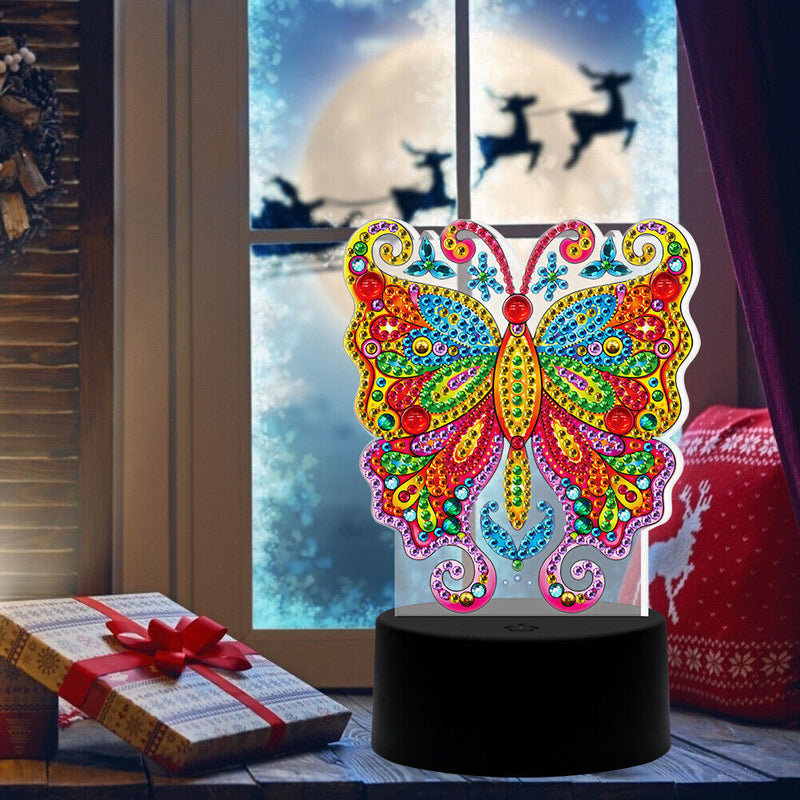 Butterfly DIY Diamond Painting LED Light Embroidery Night Lamp Home Decor Newly