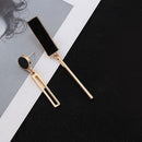 Round Asymmetry Eardrop Women Jewelry Geometric Dangler Crystal Earrings