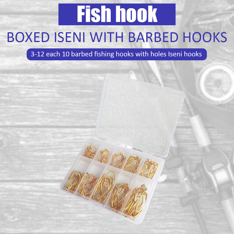 101pcs Fishing Hook Set Carbon Steel Single Fishing Jig Barbed Carp Hooks Tackle