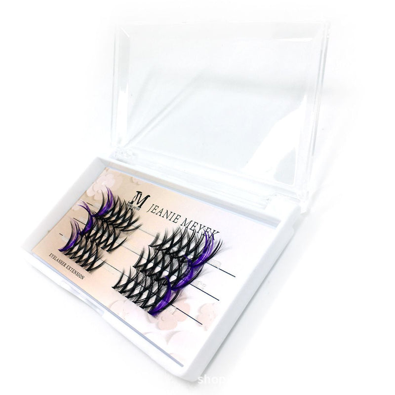 Volume Segment Eyelashes V-shape Cluster Lashes Individual False Eyelashes Blue