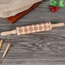 Christmas Snowflake Embossing Rolling Pin Baking Cookies Engraved Roller