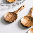 Teak Rice Spoon Set Cooking Spatula Scoop Kitchen Utensils Handle Hot I5U3