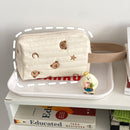 Zipper Toiletry Case Makeup Pouch Bear Make Up Bag Embroidery Cosmetic Bag