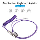 2pcs Mechanical Keyboard Cable Type-C USB Aviation Spring Wire(Red)